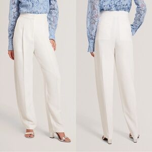 NEW Ted Baker London Morriat Barrel Leg Woven Tailored Trousers Ivory White